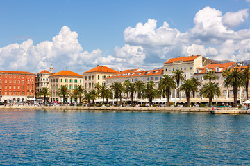 Wall Mural - Split old town waterfront at the Mediterranean Sea vacation in Croatia