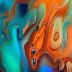 Poster - Abstract psychedelic fractal background of stylized watercolor illustration, colored chaotically blurred spots and paint strokes of different sizes and shapes