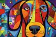 © ImageDesign - Colorful, abstract portrait of a dog , created with generative ai