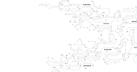 gray circuit diagram on white background. high-tech circuit board connection system.vector abstract 