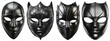 © Farantsa - Black leather kinky masks, on a transparent background, Generative AI