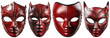 red leather kinky masks, on a transparent background, Generative AI