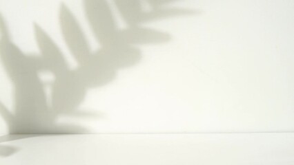 Poster - Minimalist room with leaf shadow animation overlay