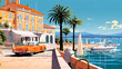 Beautiful view of the small town of Saint-Tropez, France