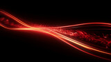 Fototapeta  - Fire red plazma motion lines. Car light trail effect illustration. Abstract laser beams. Generative ai.