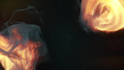 Aufkleber - Swirls of flame spinning in a magical vortex. 3d rendering loop animation 4K