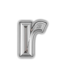 Silver symbol with glow. letter r