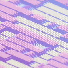 Aufkleber - Abstract colorful background with wavy neon color streams. 3d rendering digital illustration