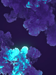 Aufkleber - Close up chemical smoke explosions. 3d rendering digital illustration