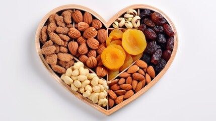 Wall Mural - heart shape mix dry fruits