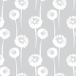 Dandelion seamless pattern. Floral wrapping texture. Plant wallpaper design in beige color.