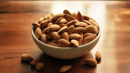 Wall Mural - almonds in a bowl