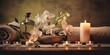 © Graphic Warrior - AI Generated. AI Generative. Wellness therapy center spa batchroom room hotel massage. Calm relax chill beauty luxury inspirational vibe. Graphic Art