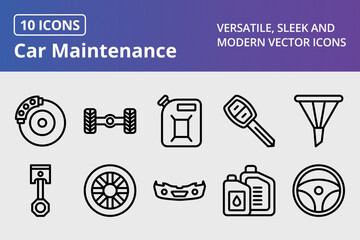 Wall Mural - Vector Car Maintenance Icon Set
