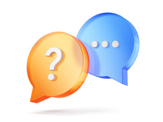 Leinwandbilder - Question support concept - Question and answer speech bubbles