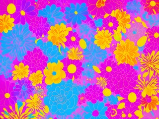 Wall Mural - Abstract Floral Design, Generative AI Illustration