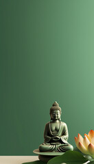 Wall Mural - buddhism background with buddha and lotus