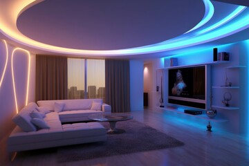 Poster - Modern interior design private room. Generate Ai