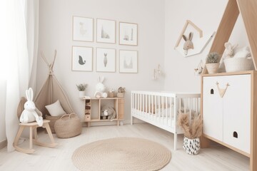 Nursery room interior. Generate Ai