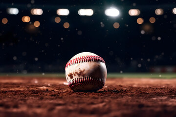 Sticker - Baseball ball in the center of the stadium 