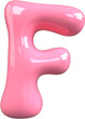 © DSGNRL - Pink 3D Bubble Gum Inflated Numbers Symbol Letter F