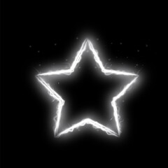 Aufkleber - Star frame with sparks and flame light effects, shining luxury banner vector illustration. For web design. art vector