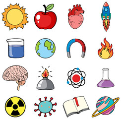Wall Mural - colorful science icons vector set