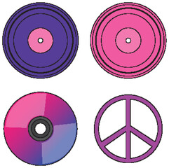 Wall Mural - phonograph record or vinyl record set