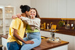 © oneinchpunch - modern multiethnic unstereotyped couple lifestyle moments at home.