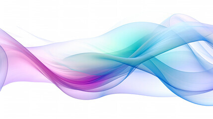 Blue and pink neon colors wave swirls on white background. Generative AI