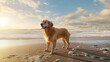 german shepherd dog on beach
