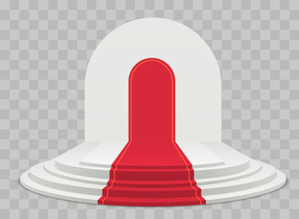 Aufkleber - White podium. Vector 3d stage isolated. Empty Scene with red carpet