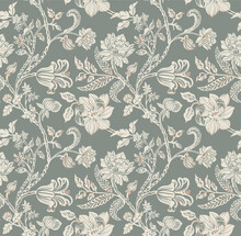 Seamless Pattern In The Style Of Chinoiserie. Elegant Floral Pattern