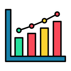 Wall Mural - Growth Diagram Line Color Icon