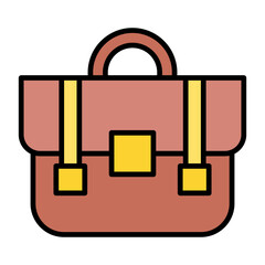 Wall Mural - Briefcase Line Color Icon