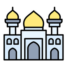 Wall Mural - Mosque Line Color Icon