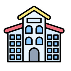 Sticker - Apartments Line Color Icon