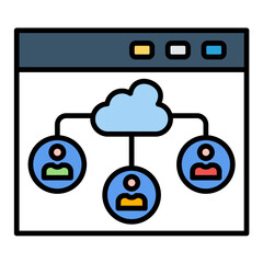 Team Line Color Icon