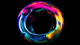 Fototapeta Perspektywa 3d - Splash of colored water in a circle, generative AI.