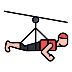 Wall Mural - Zipline Line Color Icon