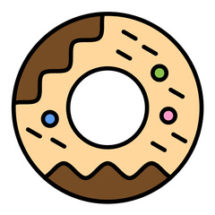 Sticker - Donut Line Color Icon