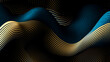 © puhimec - Abstract background with golden and blue lines, generative AI.