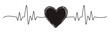 Tangled grungy heart scribble hand drawn with thin line, divider shape. Png clipart isolated on transparent background