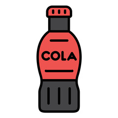 Wall Mural - Cola Bottle Line Color Icon