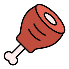 Sticker - Steak Line Color Icon