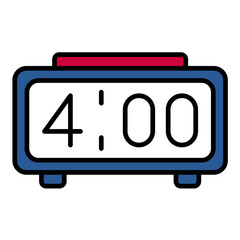Wall Mural - Digital Clock Line Color Icon