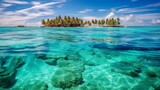 Fototapeta Do akwarium - Wonderful lagoon around a maldivian island Generative AI