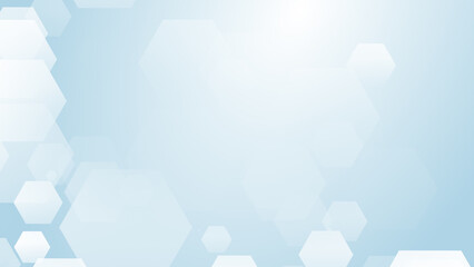 Poster - Abstract hexagon geometric white blue pattern medical background.