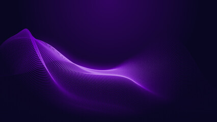 Poster - Abstract dot blue purple gradient wave texture technology background.