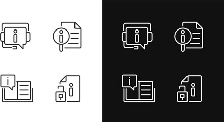 Wall Mural - Client information support pixel perfect linear icons set for dark, light mode. Open list of typically answers. Thin line symbols for night, day theme. Isolated illustrations. Editable stroke